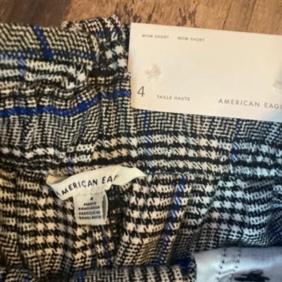 American Eagle Tweed Black, White, and Blue Shorts - Picture 2 of 3
